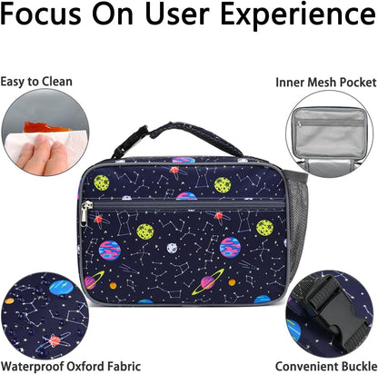 GYEUKHAM Insulated Lunch Box for School, Thermal Reusable Durable Freezable Lunch Bags for Kids Boys Girls Men Women - Small Soft Cooler Portable Lunch Tote Kit for Work Picnic Travel,Black