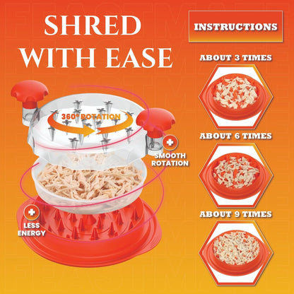 Large Chicken Shredder Tool Twist BPA Free 10.5" Meat Shredder