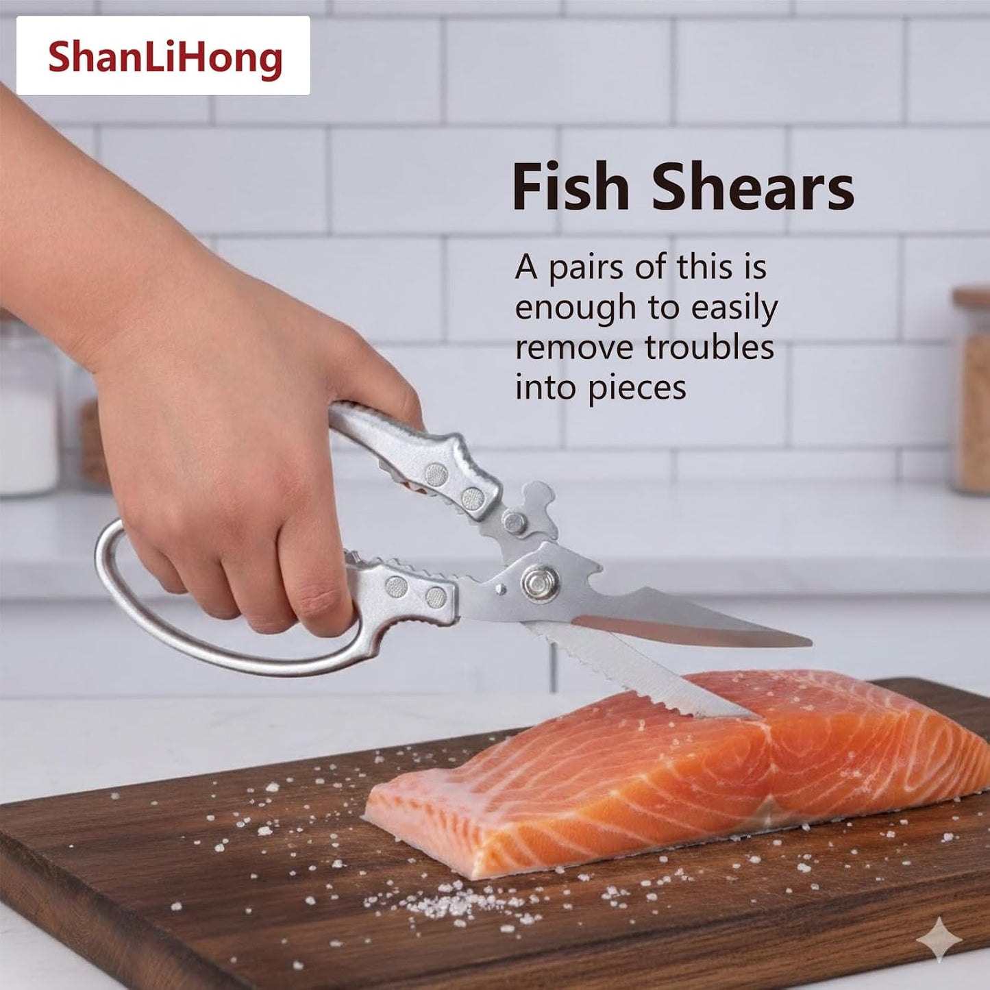 Kitchen Scissors: Heavy-Duty Poultry Shears That Effortlessly Cut Through Bones, Fish, Veggies & Nuts. Crafted from 3Cr13 Stainless Steel. (All-Purpose Scissors, Kitchen Shears)