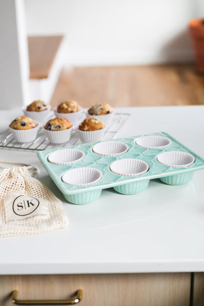 The Silicone Kitchen Silicone Individual Mini Loaf Pans - Reusable, Non-Toxic, BPA Free, Dishwasher Safe, Bento Box Accessories (12 Pack, White)