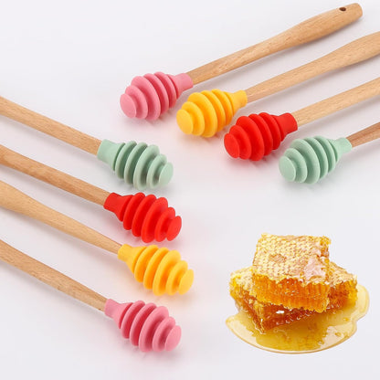 Tbestmax 8 Pcs Silicone Honey Dipper Sticks, 6.7 inch