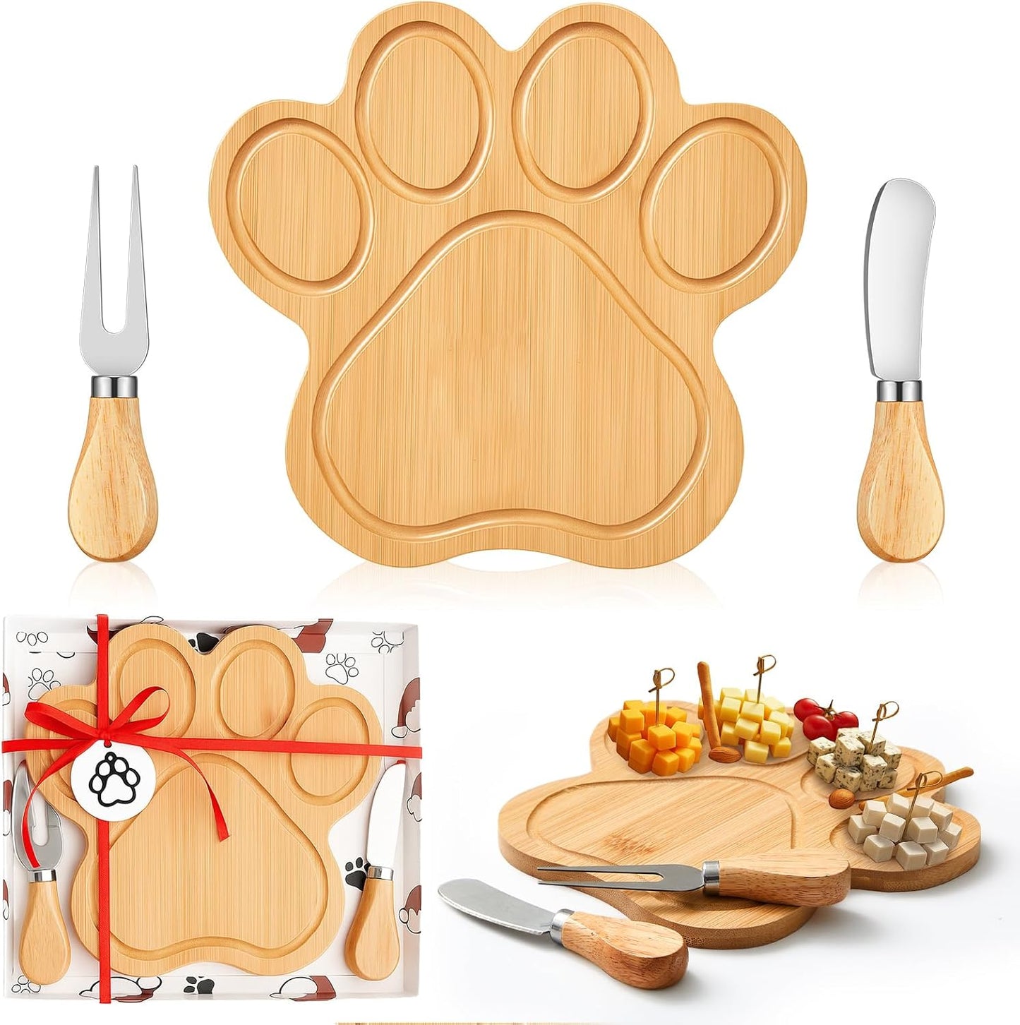 Ziliny Sea Turtle Shaped Cheese Board Set Small Charcuterie Cutting Board Wooden Platter with Knives Forks Funny Serving Trays Turtle Gift for women Christmas Party Kitchen Decoration
