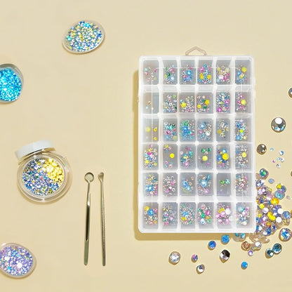Guyuyii 4 Pack Clear Plastic Organizer Box - 36-Grid Adjustable Dividers Storage Container with Secure Lid - BPA-Free Small Part Case for Earrings, Jewelry, Fishing Lures, Screws & Hardware, No Handle