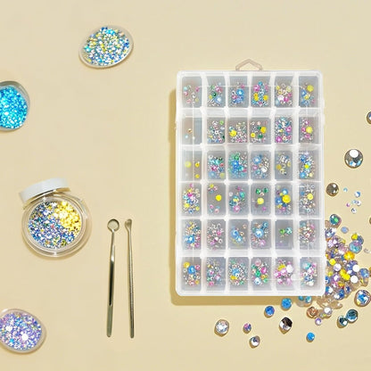 Guyuyii 4 Pack 36-Grid Plastic Clear Organizer Box with Adjustable Dividers | for Fishing Tackle, Craft, Jewelry Making, Diamond Painting, Beads, Earrings, Nail Art Supplies, Seeds, Small Hardware