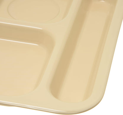 Carlisle FoodService Products Melamine Lunch Tray with 4 Compartments, Right Handed Cafeteria Tray with Divided Compartments for Food, 10" x 9.75", Dark Blue