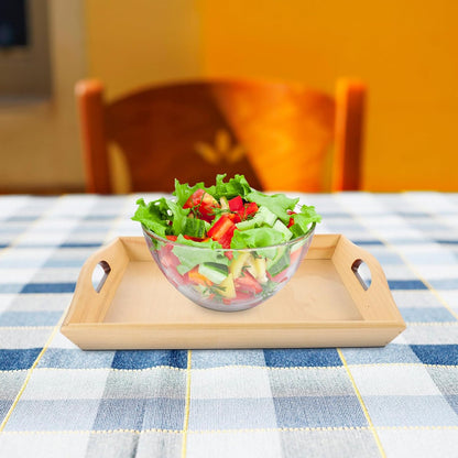 STOBAZA Wooden Serving Tray Rectangular Fruit and Snack Storage Elegant Decor for Home