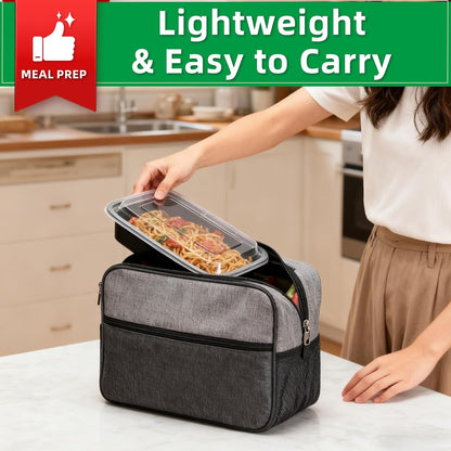 Meal Prep Containers 2 Compartment 15 Pack, 28 oz Divided Reusable Food Storage Containers with Lids Takeout Food Storage Containers Black, Microwave Dishwasher Freezer Safe, Stackable, BPA Free