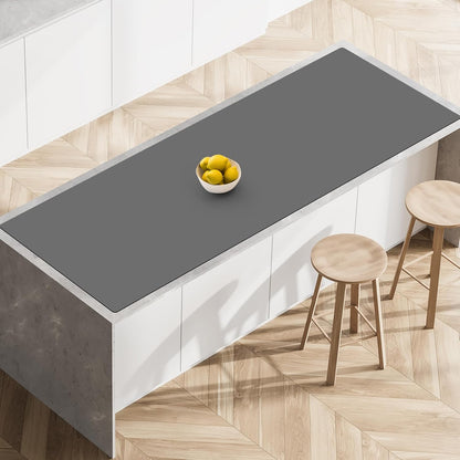 Silicone Mats for Kitchen Counter, 47.3"x23.6"x0.08" Largest Heat Resistant Mat Kitchen Island Waterproof 2MM Thick Countertop Protector Mat Nons-slip Extra Large Counter Mat (Black)