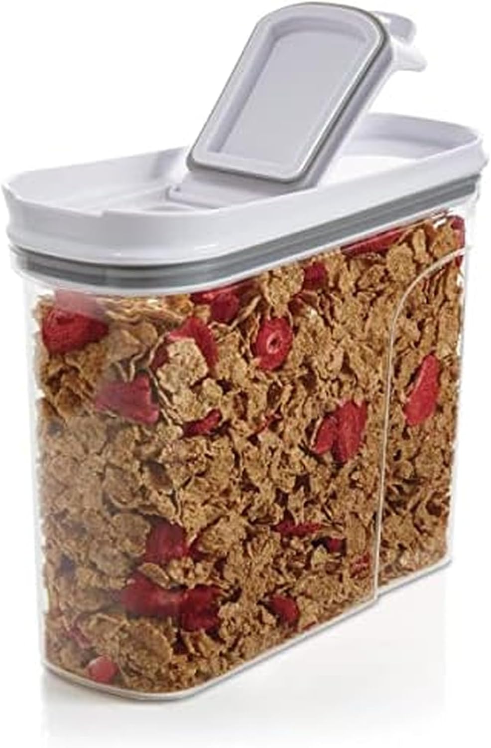 Copco Clear Cereal Storage Container 4.75 Qt - Airtight Flip-Top Lid, BPA-Free Plastic, Pantry Organizer for Dry Food, Cereal, Pasta, Nuts, Pet Food - Space-Saving Kitchen Storage Bin
