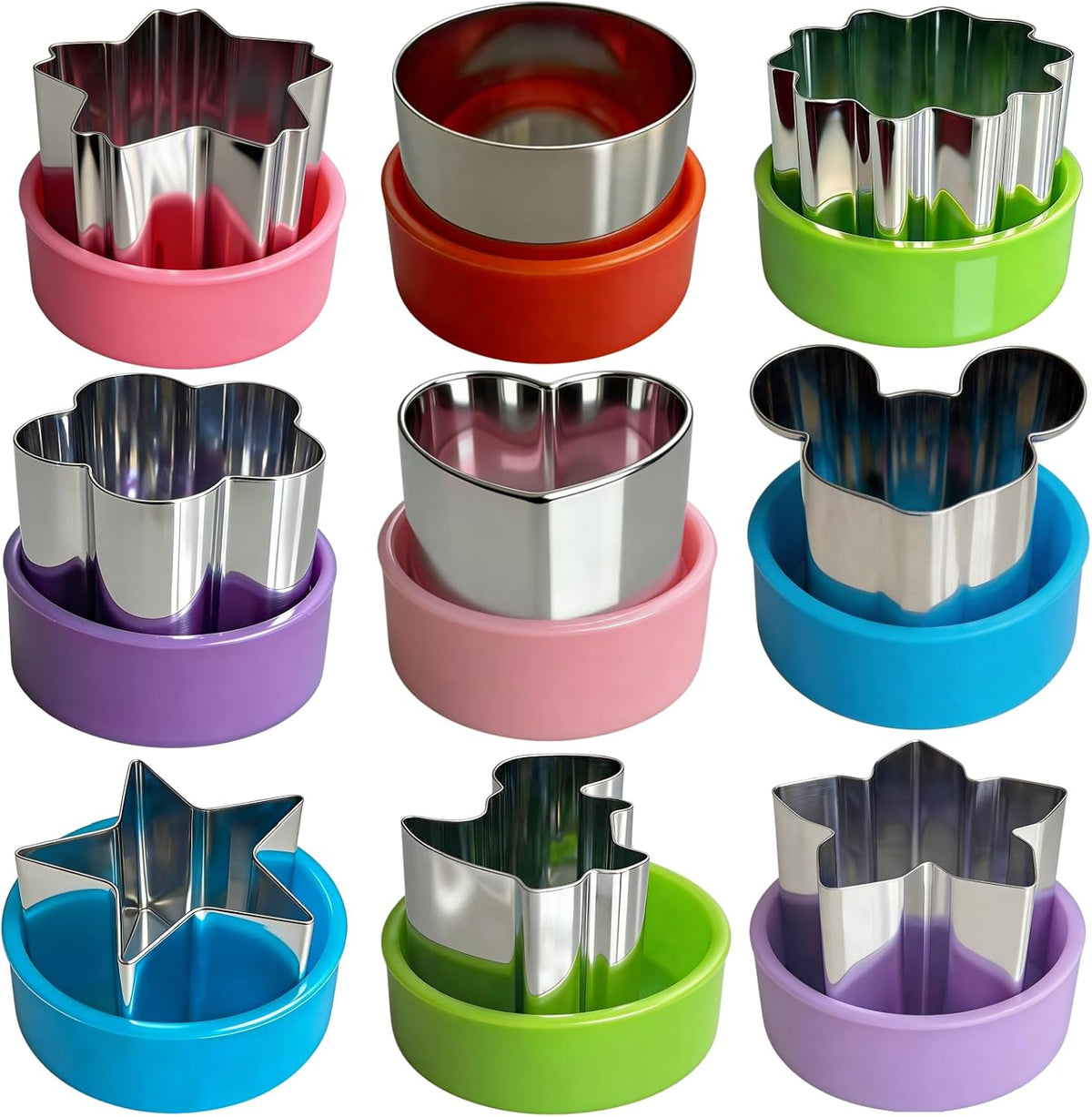 9 PCS 1.5 In Mini Fruit Vegetable Cookie Cutters Set for Kids