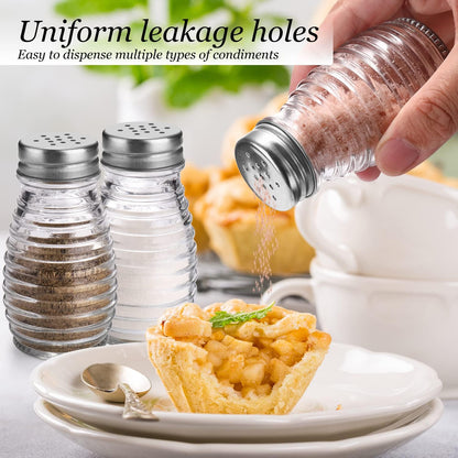 Salt and Pepper Shakers Set,Farmhouse Glass Spice Jars Kitchen Gadgets