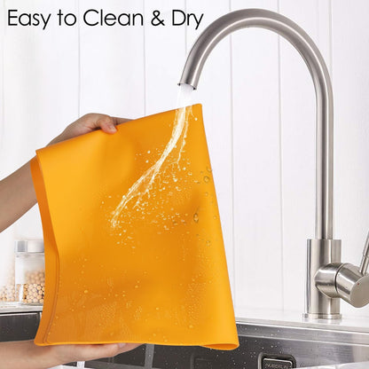 Extra Large Dark Green Countertop Mat - Silicone Table Kitchen Desk Mat - Non-Slip & Heat Resistant - Dinner Placemat Pastry Dough Rolling Mat - Colors A