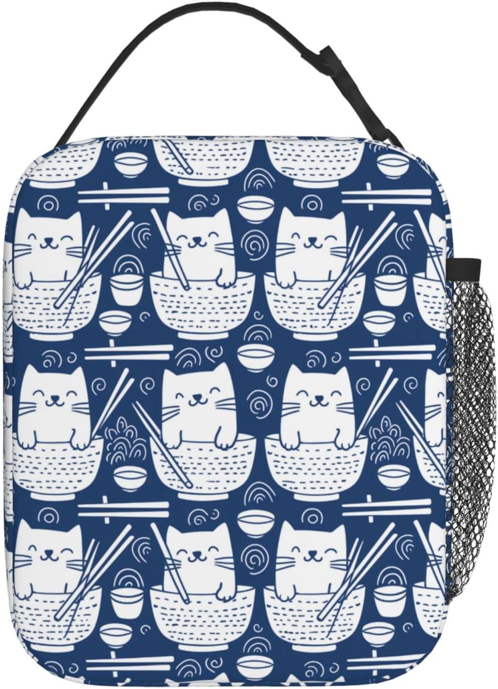 Reusable Sea Otter and Water Lily Lunch Box for Kids Girls Boys Women Adult, Insulated Cute Lunch Bag,Polyester Cooler Handbags Case for School Picnic Work Travel Outdoor Beach or Hiking