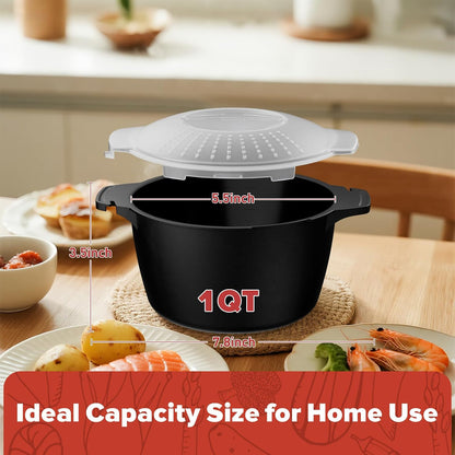 Large Microwave Cookware Steamer 2 Quart Vegetable Cooker for Cooking