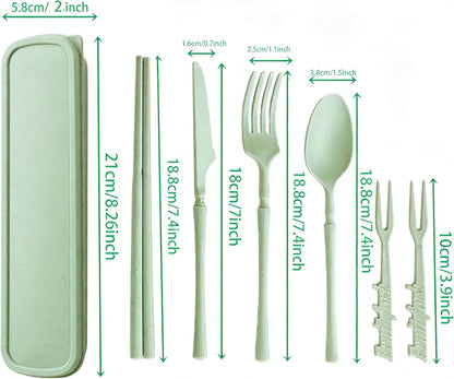 1 Set Large Reusable Travel Utensils Set with Case, Camping Cutlery for Office, Lunch, Dorm & Daily Work Use, Includes Spoon, Knife & Fork((Pink)