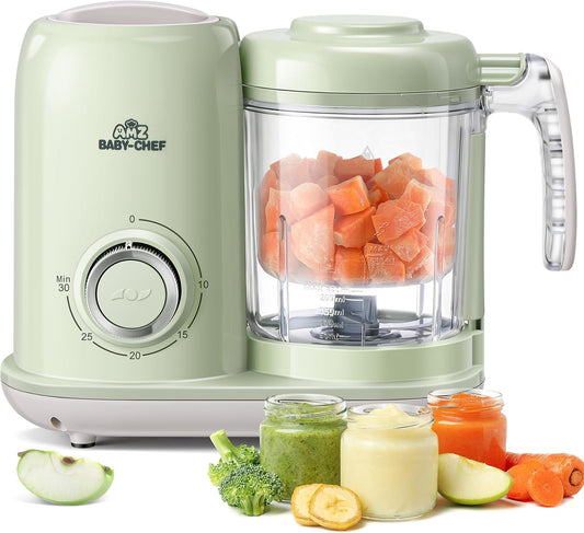 AMZBabyChef Baby Food Maker Blender: 4-in-1 Steamer and Puree Processor