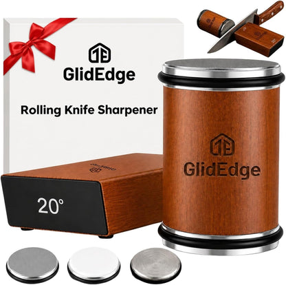 Rolling Knife Sharpener with Diamond, Ceramic & Stainless Steel Discs
