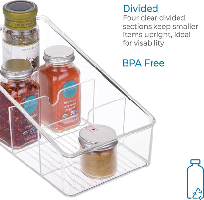 InterDesign Linus Kitchen Organizer Bin for Food Storage; Condiment/Dressing Pouches - Clear | Food Storage, Condiment/Dressing Pouches, Packet