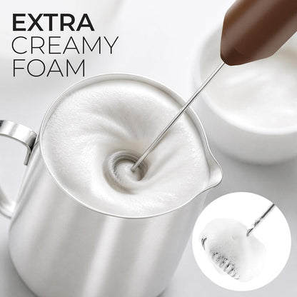 Zulay Kitchen Rechargeable Milk Frother Handheld - Frother Wand, Drink Mixer, Electric Whisk Frother, for Cappuccinos, Matcha & Protein Powder - Dynamic 3 Whisk, 3 Speed 500mAh Black - Colors D