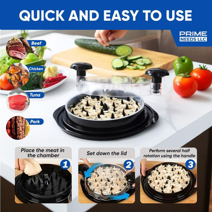 Chicken Shredder Large Meat Grinder Chicken Breast Shredder Heavy Duty Meat Shredder Tool Twist With Tray&Brush Hot Meat Shredder, Meat & Poultry Tools BPA-Free, Dishwasher Safe, Strong Non-Slip Base.