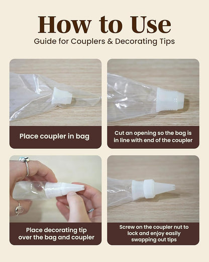 Reusable Plastic Piping Tips, Nozzles Standard Size Star Tip #20