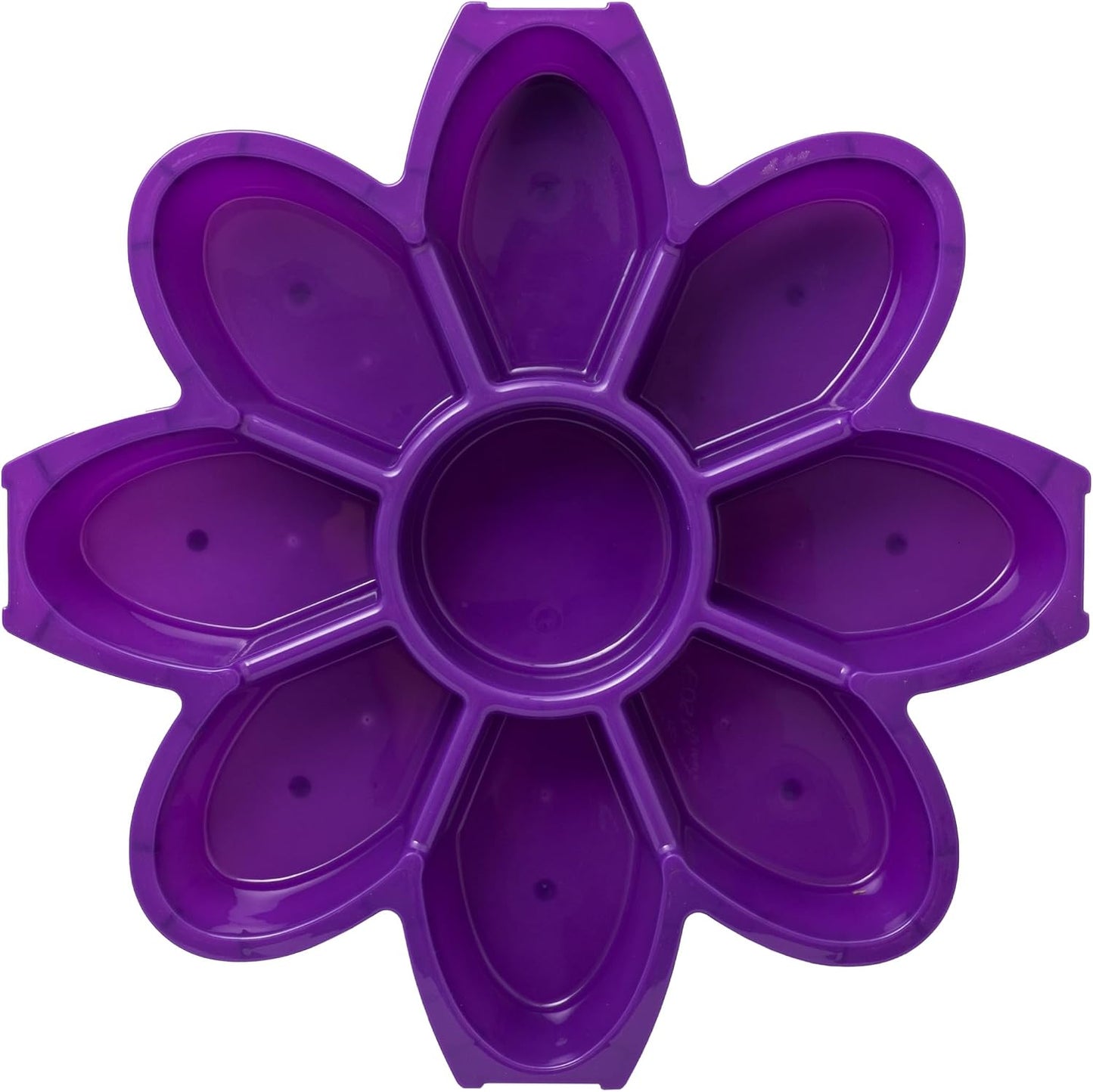 KOLORAE Flower Snack Serving Tray - 9 Compartment Party Platter with Dressing Cup for Chips and Dip, Fruits and Veggies - Game Day & Summer Entertaining Tray
