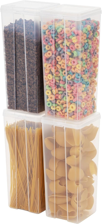 IRIS USA Vertical Storage Bins with Lids |Made in USA| Flip Top Containers for Organizing Pantry, Office, Craft, and Study Supplies - Small (10-Pack)
