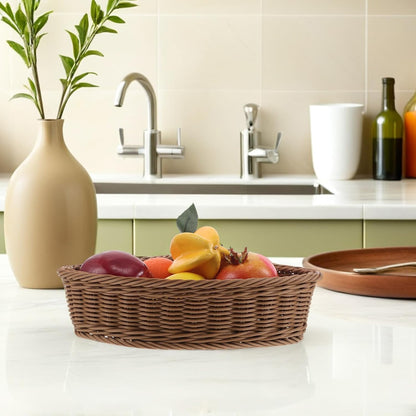 Garneck 2pcs Corner Storage Basket Set: Triangle Shelf Basket Stackable Wardrobe Organizer for Cabinet Closet Kitchen Pantry Bathroom Makeup Sundries Fruit Coffee Woven Tray