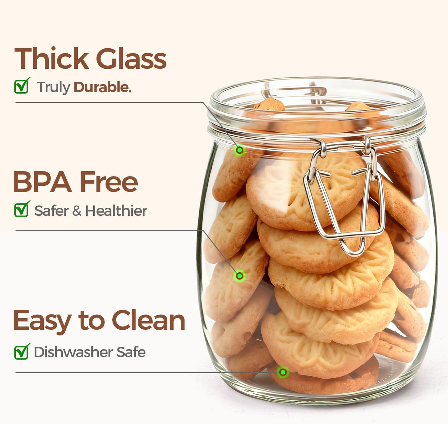ComSaf Glass Pantry Jars with Airtight Lids 0.7 Gallon 2 Pack Wide Mouth | Flour sugar rice, Sourdough pickling, Pantry organization, Scoop included, Baking supplies, Bulk food storage, Large capacity