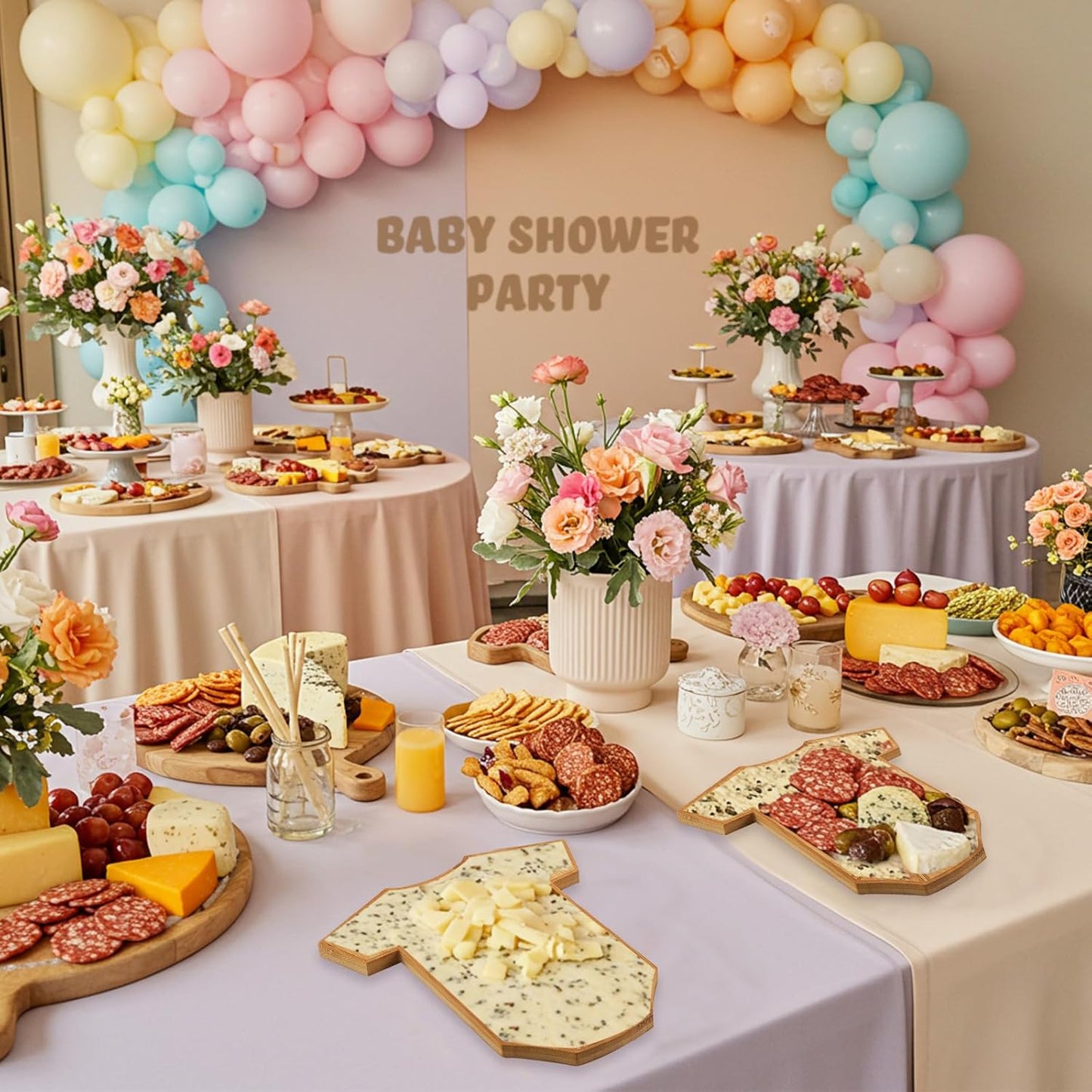 Ziliny 2 Set Baby Shower Gifts for Guests Clothing Mini Charcuterie Board with Knives Forks Gift Boxes Shaped Cheese Board Party Favors Baby Shower Game Prizes Gender Reveal Favors (Bamboo)