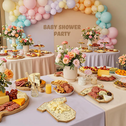 Ziliny 2 Set Baby Shower Gifts for Guests Clothing Mini Charcuterie Board with Knives Forks Gift Boxes Shaped Cheese Board Party Favors Baby Shower Game Prizes Gender Reveal Favors (Bamboo)