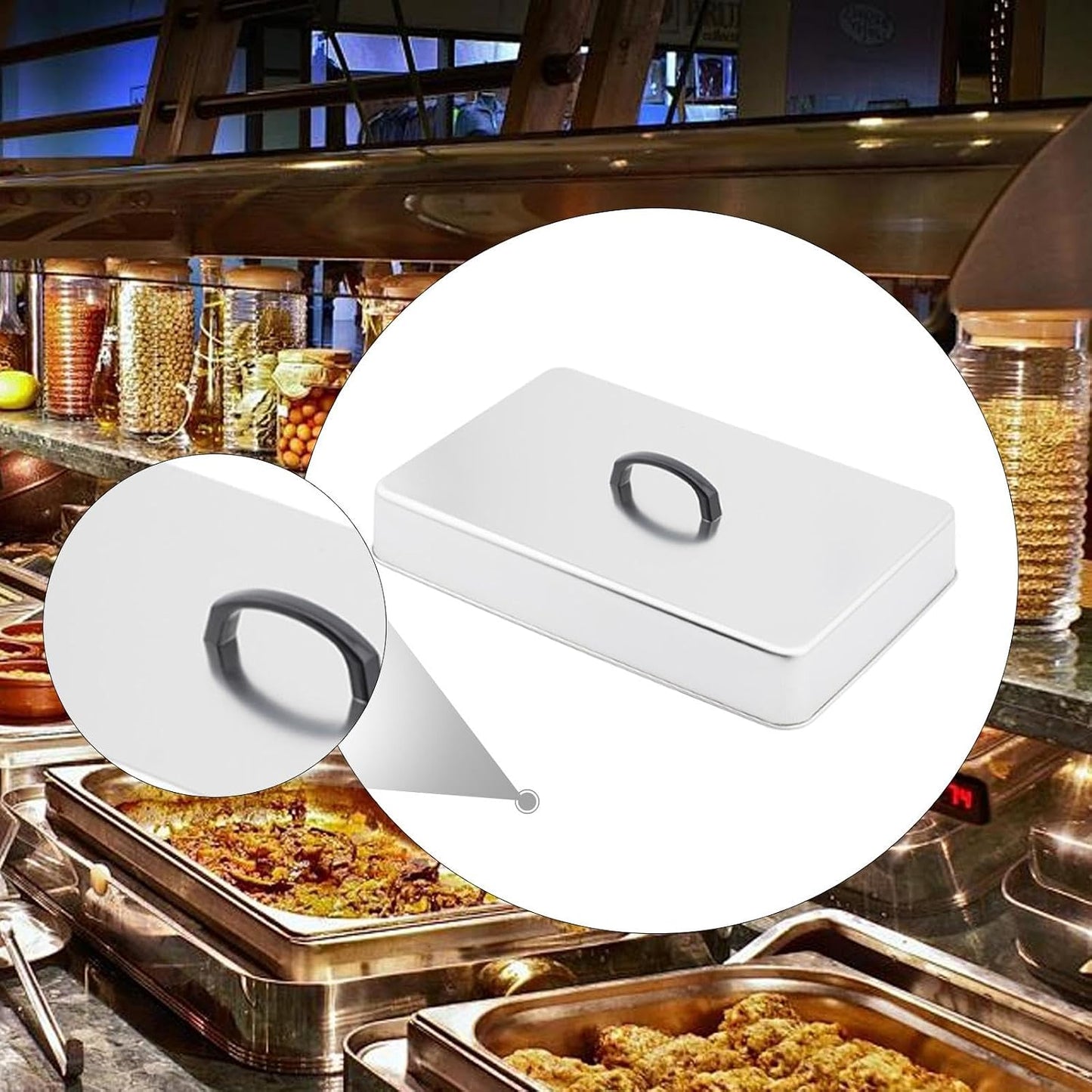 Grill Lid Steaming Food Cover Cooking Dome Rectangular Grilling Dome Burger Cover for Commercial BBQ Flat Top Griddle Patties, 22.2x14.6x6.6cm