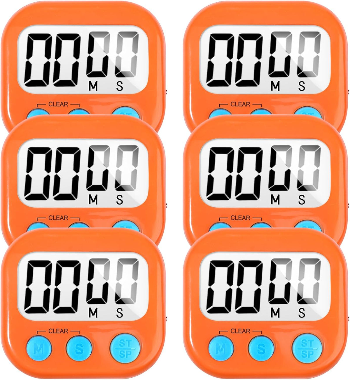 AOUCE Digital Kitchen Timers for Cooking, Timer for Kids 2 Pack White