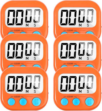 AOUCE Digital Kitchen Timers for Cooking, Timer for Kids 2 Pack White