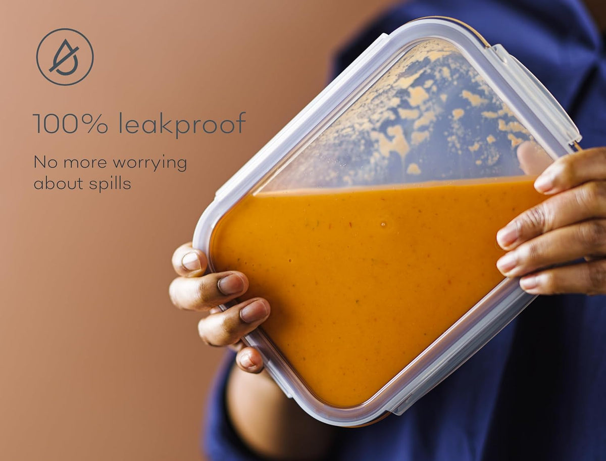 Glass Food Storage Containers with Lids| 3 Pack Square Set 27oz/3.4cup | Glass Meal Prep Containers | Non-Toxic & Airtight | Glass Containers with Lids | Oven, Freezer & Dishwasher Safe