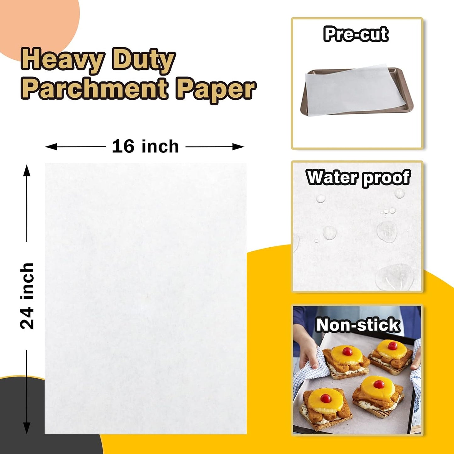 Katbite Hamburger Patty Paper 1000Pcs, 5.5"x5.5" Non Stick Parchment Paper Squares Sheets for Patty Seperate, Burger Press, Ground Beef, Freezing or Candy Wrappers, Use for Oven, Microwave or Freezer