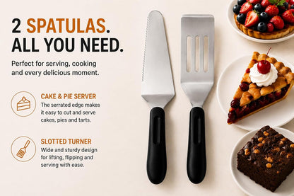Small Metal Spatula Server Set of 2 - Baking Supplies Cake Pie Cutter