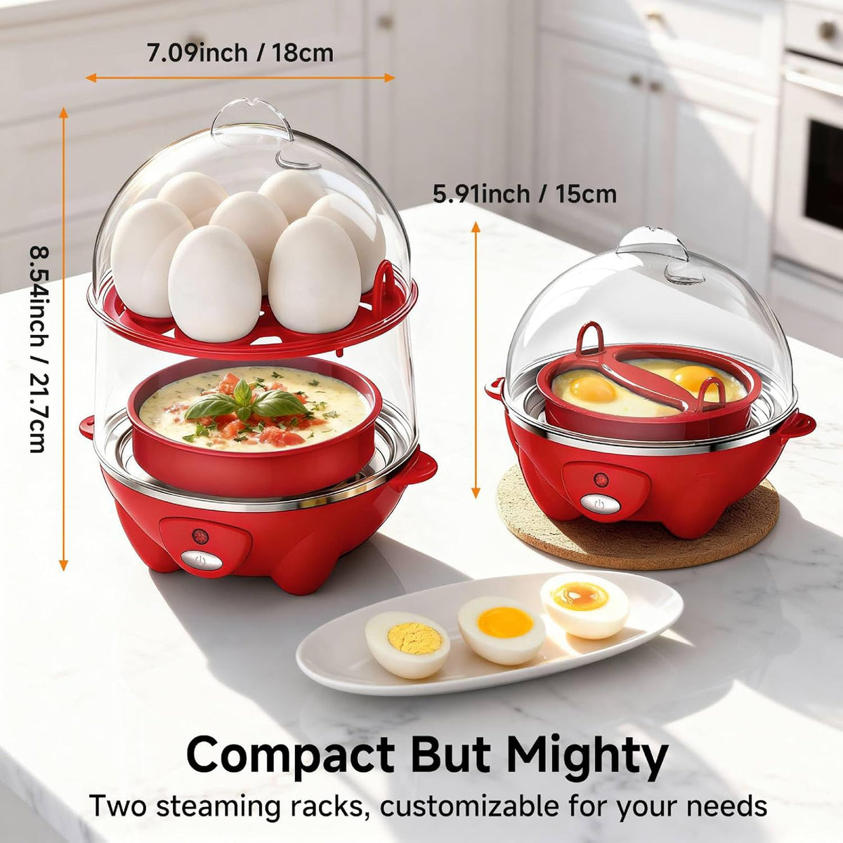 Egg Cooker,Rapid 7 Eggs Boiler with Auto Shut-off-Green