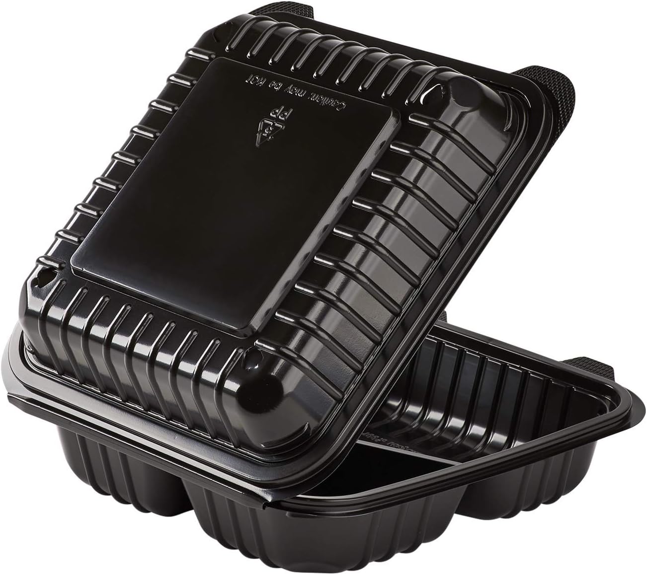 Karat FP-HC99PP-3CU 9"X 9" PP Hinged Containers 3 Compartment - (Case of 200)