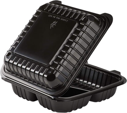 Karat FP-HC99PP-3CU 9"X 9" PP Hinged Containers 3 Compartment - (Case of 200)