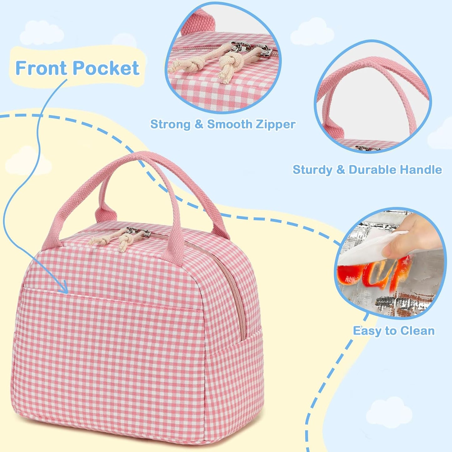 CAMTOP kids lunch bag Cute Insulated lunch box for Boys & Girls Leakproof loncheras for school