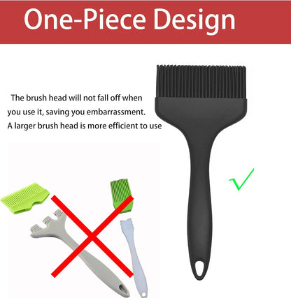 2 Pcs Of Large Silicone Basting Brushes One-Piece Design Pastry Brush Spread Oil Butter Sauce Marinade For Grill BBQ Baking Heat Resistant Kitchen Cooking Dishwasher Safe (Red And Gray)