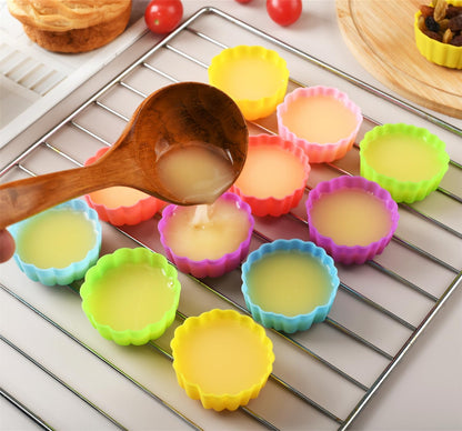 Reusable Silicone Baking Cups, 2 Inch Mini Size Silicone Cupcake Liners for baking, Multi Flower Shapes reusable Muffin Liners, Pack of 36, Multicolor