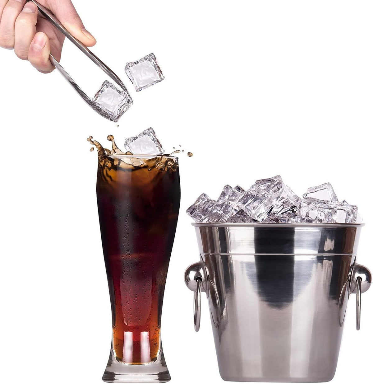 8 Pack Small Ice Tongs Mini Sugar Tongs Stainless Steel Sweet Tongs Appetizers Tongs for Sugar Cubes Ice Cubes Dessert Buffet Picnic, Golden