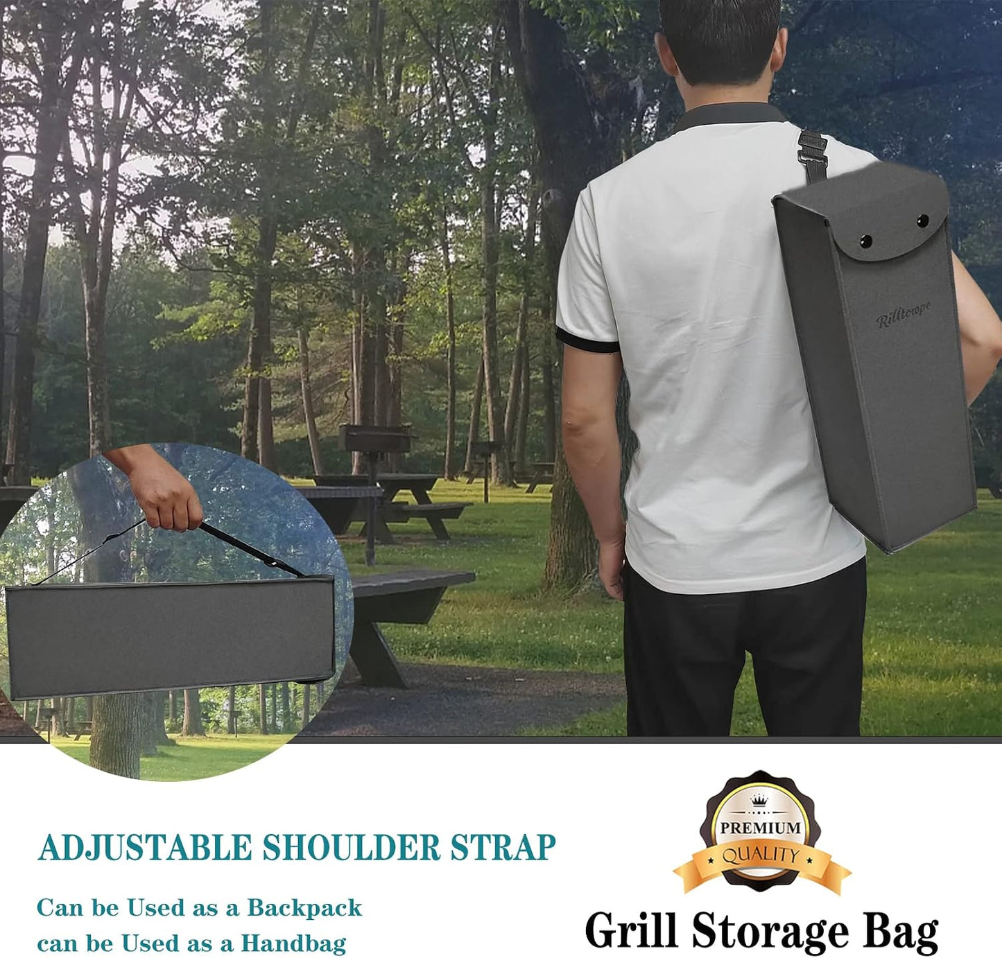 Grill tool bag，BBQ tool storage，Grilling Bags for Outdoor Grilling, Grill tool storage， BBQ tool bag， grill utensil storage,Foldable Grill Bag for Camping and Hiking BBQ.