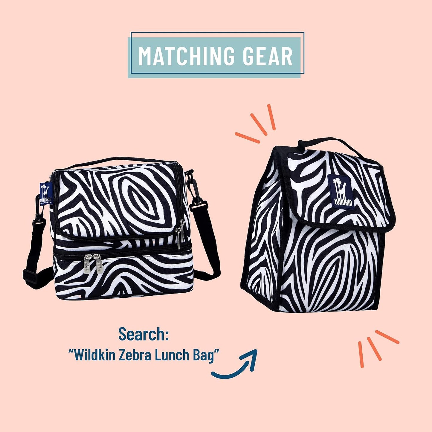 Wildkin Kids Two Compartment Insulated Lunch Bag – Keeps Food Hot or Cold, Easy-Clean Lining, Leak-Resistant & BPA-Free – Boys & Girls, Ideal for School, Travel & Daycare – Jurassic Dinosaurs