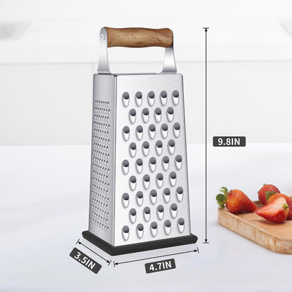 Kaishun Mini Cheese Grater,4-Sided Box Grater for Cheese, Vegetable & Fruit
