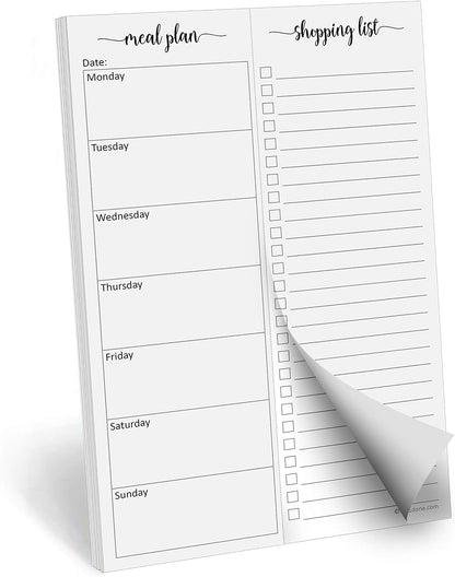 321done Magnetic Weekly Meal Plan Shopping Checklist Notepad - Tear-Off 50 Sheets, 5.5x8.5 - Undated, Sunday to Saturday To-Do List Planner, Schedule Weekly Desk Pad, Weekday Planning Notepad - Made in USA