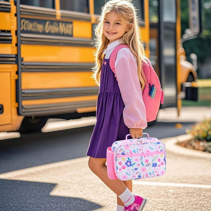 RHCPFOVR Kids Lunch Bag - Insulated Lunch Box for Boys Girls,Washable Lunch Bag and Reusable Toddler Leak-proof Lunchbox for School and Daycare - Colors A