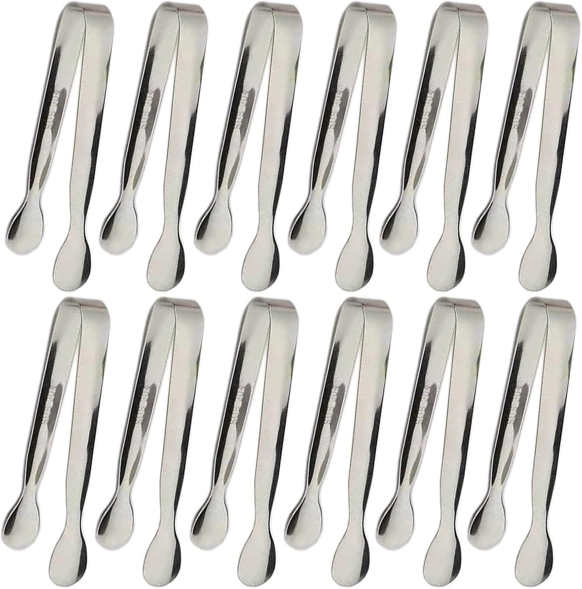 Ice Tongs Mini Sugar Tongs 4.25Inch Stainless Steel Kitchen Utensils Set,Small Serving Tong and Tiny Kitchen Tong for Appetizers,Tea Party, Coffee Bar, Desserts by Sunenlyst (Silver)